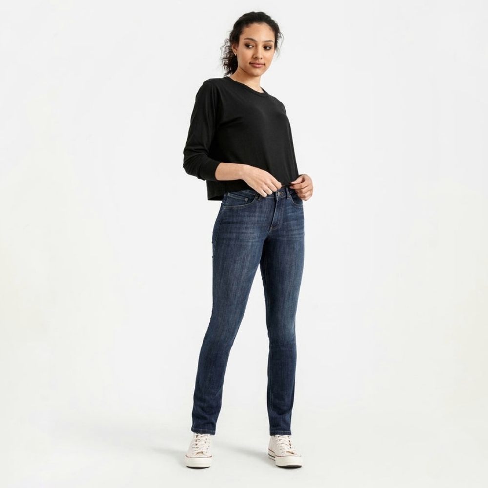 DUER Mid Rise Slim Straight Jeans Size 27 Performance Denim